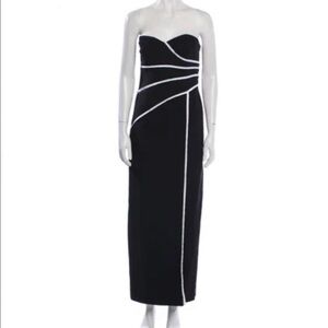 David Meister Straplesss Long Gown in‎ Black Size 6